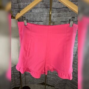 1. State High Waist Fuchsia Ruffle Shorts